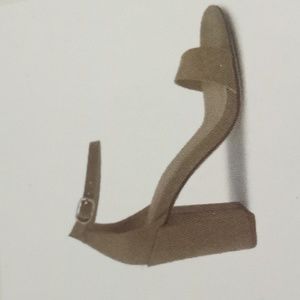 a.n.d open toe block heel shoe faux suede. NWOT